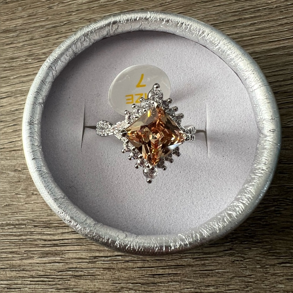 BP smokey topaz rhodium ring 7 Pure Bliss